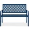Best Choice Products Indoor Outdoor Steel Garden Bench w/ Geometric Backrest, Foot Levelers